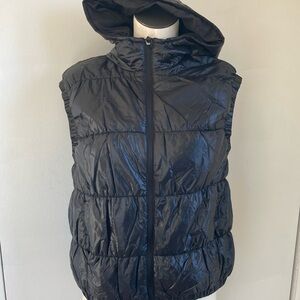 Avia Black Hooded Woman’s Puffer Vest